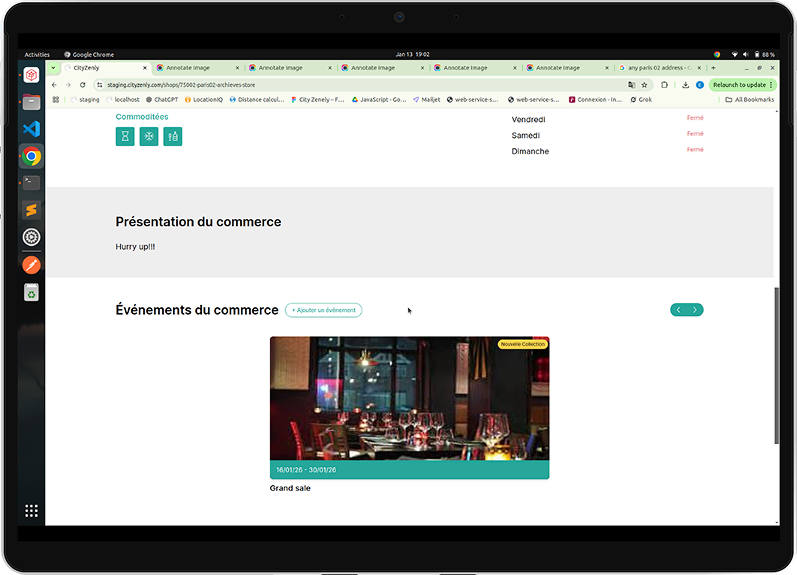 Event scheduling interface