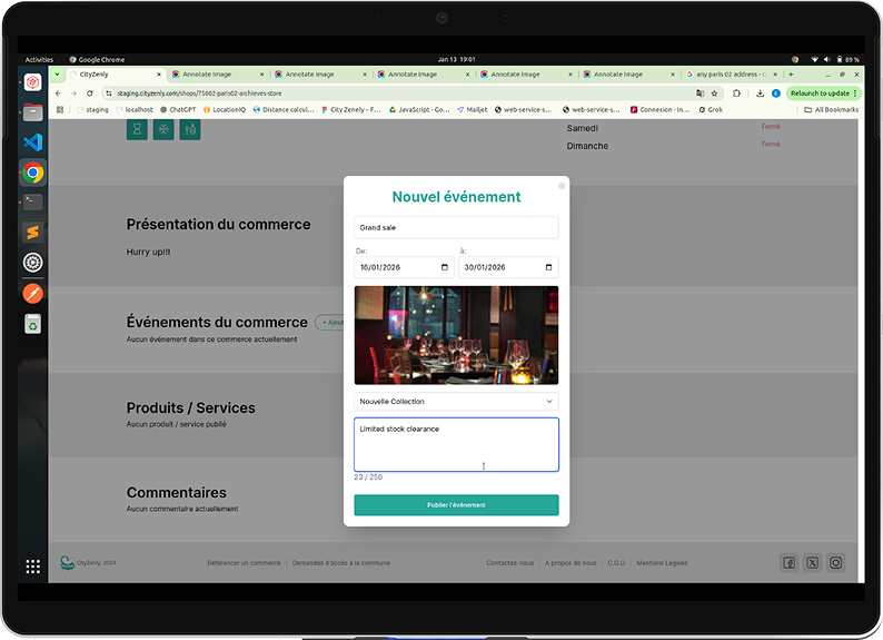 Seller tools interface