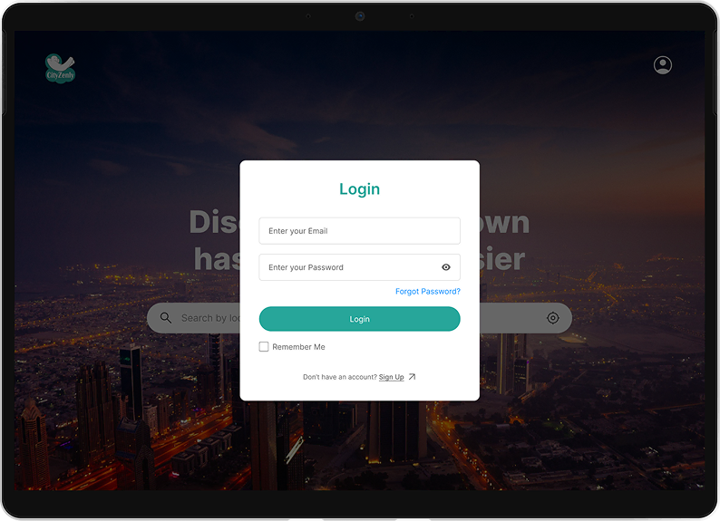 Cityzenly user onboarding walkthrough
