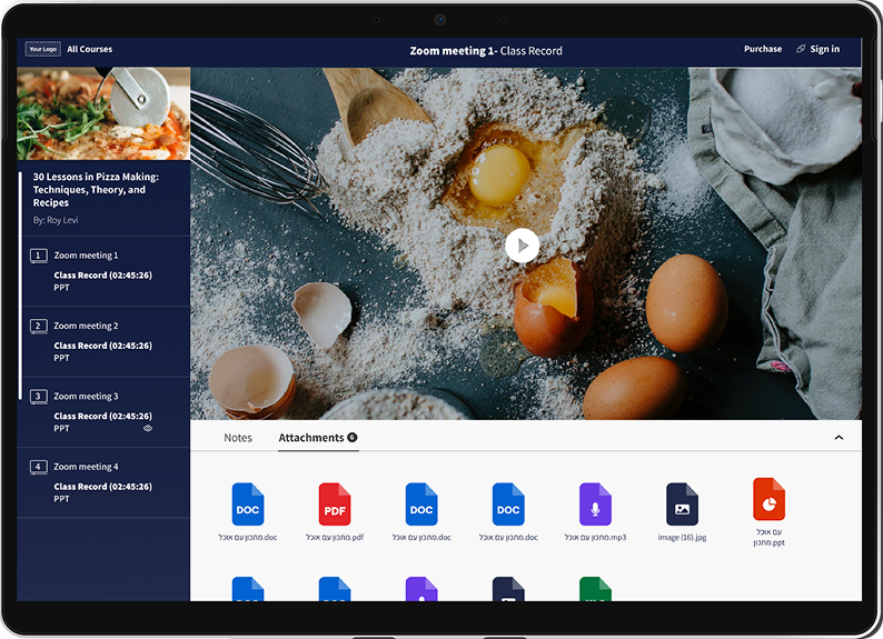 Structured lesson content view