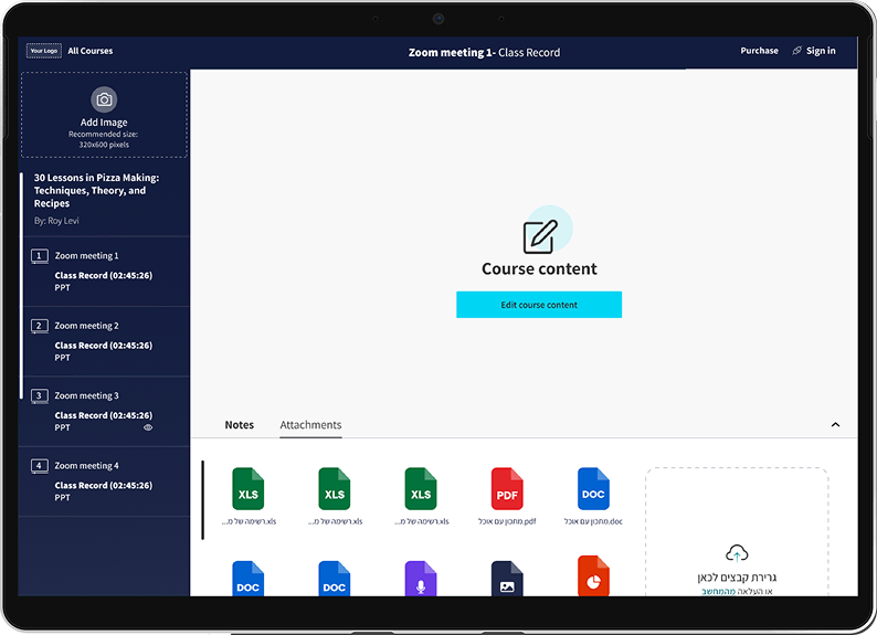 Structured lesson content view
