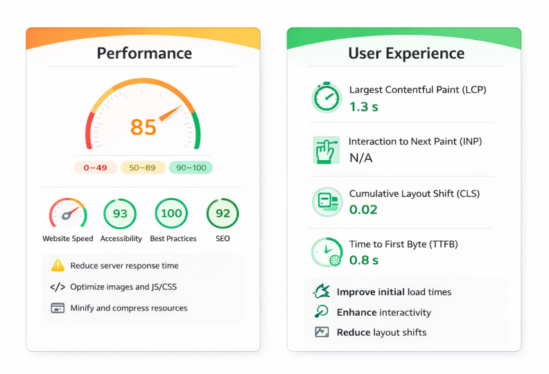 Performance and user experience gaps overview