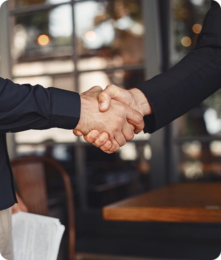Beauty brand technology partnership handshake