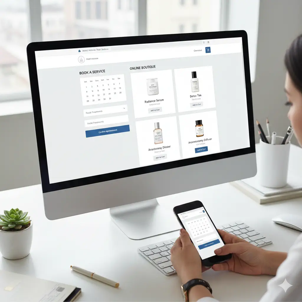 Online booking and ecommerce for beauty services