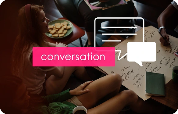 Events, messaging, and notifications - conversation service illustration